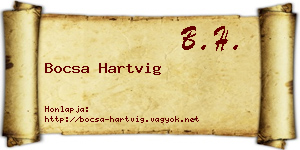 Bocsa Hartvig névjegykártya